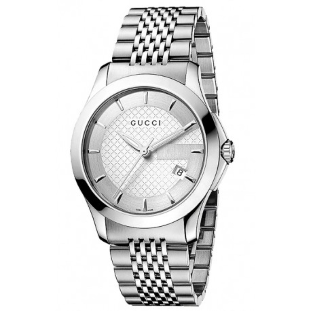 Gucci Men’s G Timeless Steel Silver Dial Watch YA126401